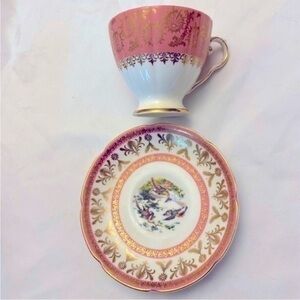 Vintage ROYAL GRAFTON Birds Of Paradise English fine bone china tea cup saucer